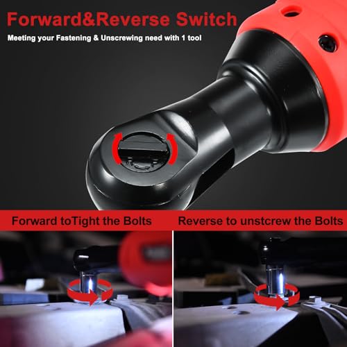 Image of AOBEN Cordless Ratchet Wrench Kit,3 /8 inch ratchet,40 Ft-lbs Electric Power Ratchet Set with Variable Speed Trigger,2 Packs 2000mAh Lithium-Ion Battery And Charger,83 Sockets