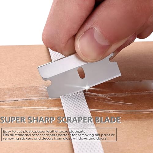 100 PCS Scraper Replacement Window Glass Paint Scraper Cleaning Tool Sticker Remover Decals Scraper (Silver) - Image 3