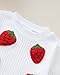 Renotemy Toddler Girl Fall Winter Outfits Skirt Set 2-3 Year Old Gifts Long Sleeve White Knit Sweater with 3D Strawberry Sweatshirt Red Pleated Skirt A-Line Dress 2 Piece Outfit 2T 3T Girls Clothes