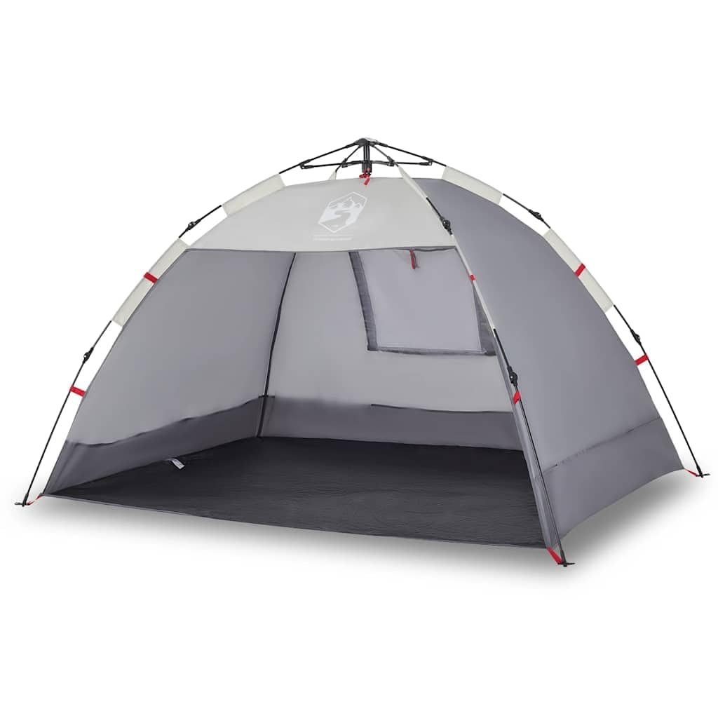 Tenda da spiaggia per 2 persone, colore grigio, con sistema di sgancio rapido, poliestere impermeabile con rivestimento in PU, leggera e portatile, per spiaggia, sabbiera e piscina per bambini