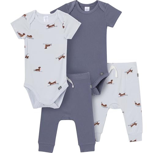 Image of Modern Moments by Gerber Baby Viscose 4-Pack Bodysuit & Pant Set