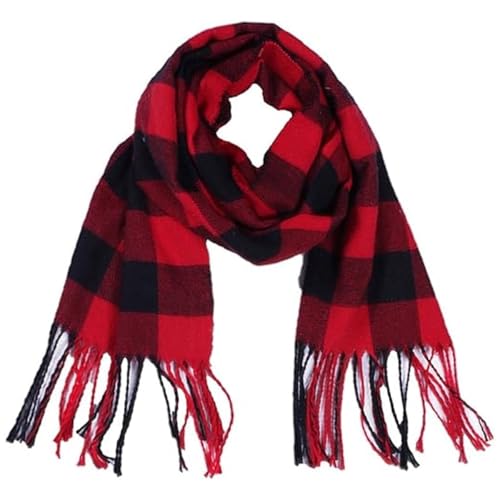 Buffalo-Plaid Christmas Scarf for Women Men - Warm Shawl Wraps Christmas Accessories Gift