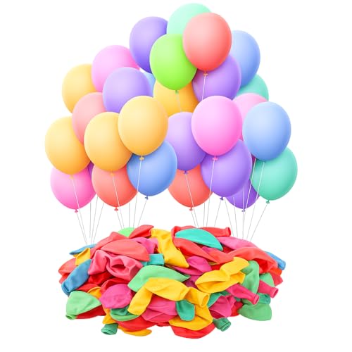 100 Pcs Multicoloured 12-Inch Latex Balloons Rainbow Assortment