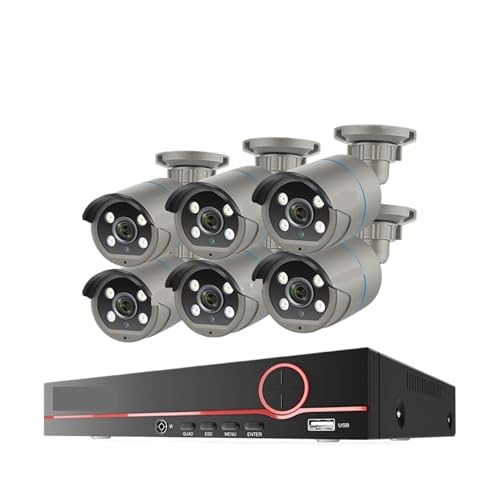 8CH 4MP POE ZLeBĎJVXeLbg AI 猟o ^ IPJ H.265 CCTVrfI NVRZbg(None,8CH NVR and 6Cameras)