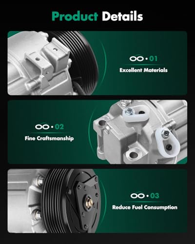 Image of SCITOO A /C Compressor with Clutch fit for Nissan for Altima 3.5L 2007-2012 | Fast Cooling, Ultra Low Noise (≤72 dB)Air Conditioner Compressor with Clutch, Easy Installation, 10347820 10362181 1010868