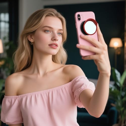 Espejo Magnético para El Teléfono Móvil,Espejo De Viaje con Ángulo Amplio | Soporte Magnético para Dispositivos Móviles | para Vlogging, Selfie, Streaming, Viajes, Salidas Diarias y Mujeres - imagen 9
