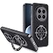 Produktbild Futudoos Hülle für Honor Magic 7 Pro, mit drehbarem Ständer,360° drehbar,Anti-Fingerabdruck & rutschfest Flexibles Silikon + PU Leder Cover für Honor Magic 7 Pro (Schwarz)