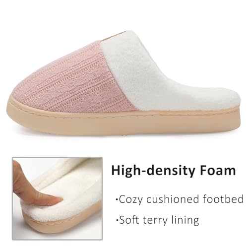 Women's House Slippers Memory Foam Bedroom Slippers Indoor Outdoor Slip On Home Shoes with Soft Terry Lining2