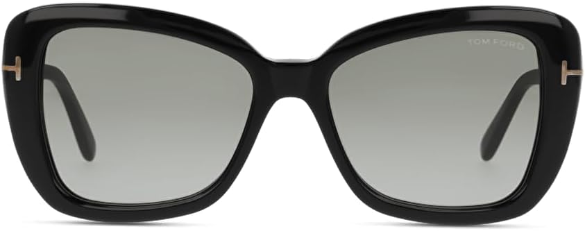 Sunglasses Tom Ford FT 1008 Maeve 01B Shiny Black,"t" Logo/Gradient Smoke Len