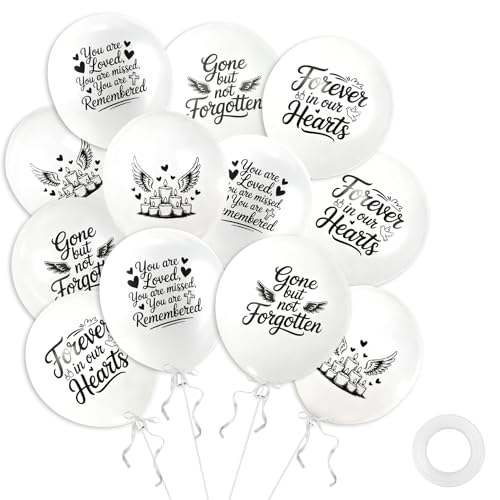 36 PCS Peace Funeral Memorial Balloons Remembrance Balloons Release in Sky Celebration of Life Favors White Pigeon Balloon Ceremonies Anniversary Wedding Party Decoration Supplies in Heaven for Death