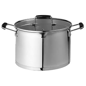 Stockpot, Stainless Steel, Mirror-Polished, 6.5L Capacity, 24cm x 16.6cm, Oven Safe, Induction Compatible, Silver