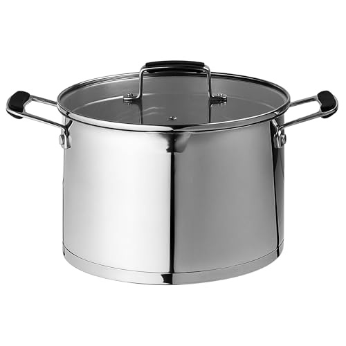 Stockpot, Stainless Steel, Mirror-Polished, 6.5L Capacity, 24cm x 16.6cm, Oven Safe, Induction Compatible, Silver
