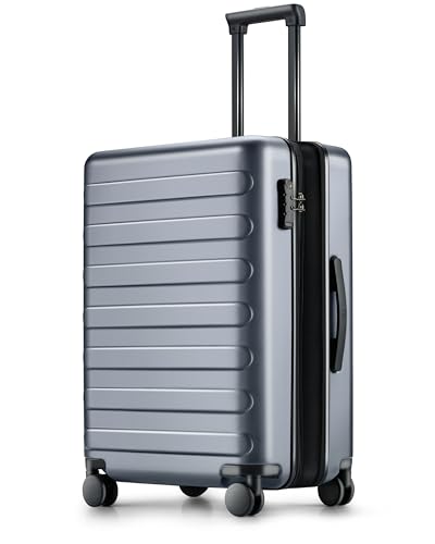 NINETYGO Carry On Luggage 22x14x9 Airline Approved, 20 Inch Luggage with Smooth Spinner Wheels, Expandable, Hard Shell PC Suitcase, Lightweight Travel Luggage, TSA Approved (Grey, Rhine Max)