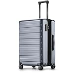 NINETYGO Carry On Luggage 22x14x9 Airline Approved, 20 Inch Luggage with Smooth Spinner Wheels, Expandable, Hard Shell PC Suitcase, Lightweight Travel Luggage, TSA Approved (Grey, Rhine Max)