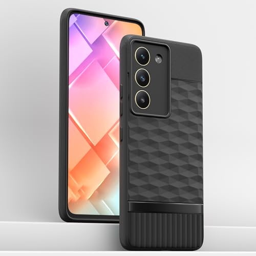 Image of Pikkme Back Cover for Vivo T3 5G / Vivo Y200e 5G Camera Protection 3D Hexa Cube Design Silicone Protective Bumper Case (Black)