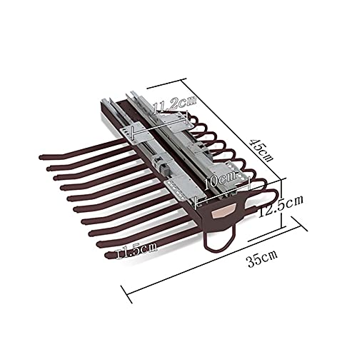Porte-pantalons coulissant pour placard encombré de serviettes