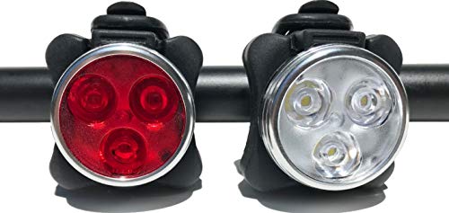 HAKAN LED USB Rechargeable Bicycle Bright Light Set | 4 Light Modes | IPX4 Water Resistant ● Mountain Bike Universal FIT with Clip & Mount Strap ● 1 White & 1 Red Lights, 2 Bands, 2 USB Plugs HAKAN LED USB Rechargeable Bicycle Bright Light Set | 4 Light Modes | IPX4 Water Resistant ● Mountain Bike Universal FIT with Clip & Mount Strap ● 1 White & 1 Red Lights, 2 Bands, 2 USB Plugs