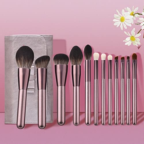 Ensemble de pinceaux de maquillage en bois et poils doux