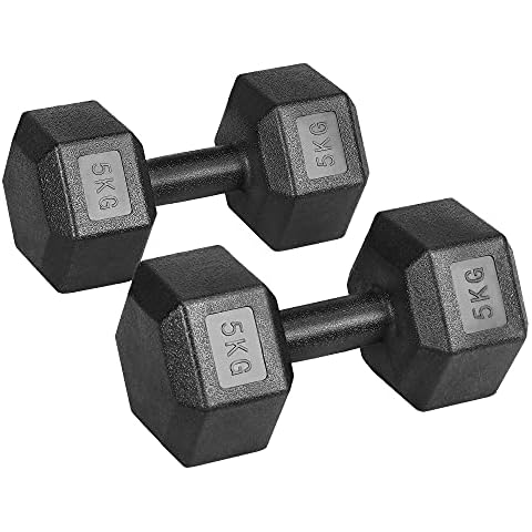 Yaheetech Pesas y Mancuernas Hexagonales de 5kg Cover
