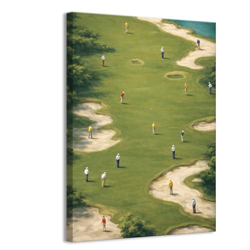 Vintage Tiny Golfers Poster Inspired Prints Painting For Home Bedroom