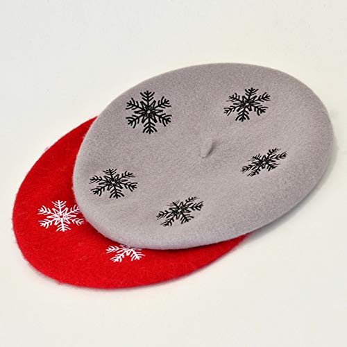 Béret Broderie Flocon de Neige de Noël : Le Cadeau d'Hiver Idéal - 4