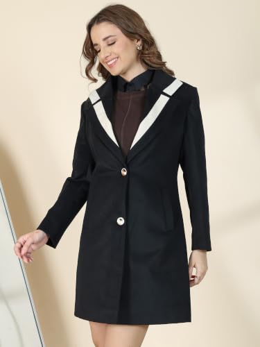 Image of PLAGG Women's Notched Lapel Long Overcoat