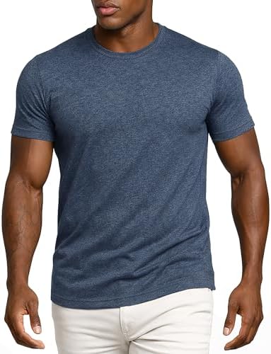 Leif Nelson Herren T-Shirt Slim Fit Rundhals Kurzarm Basic Shirt für Männer, Baumwolle, Casual Freizeit Oberteil