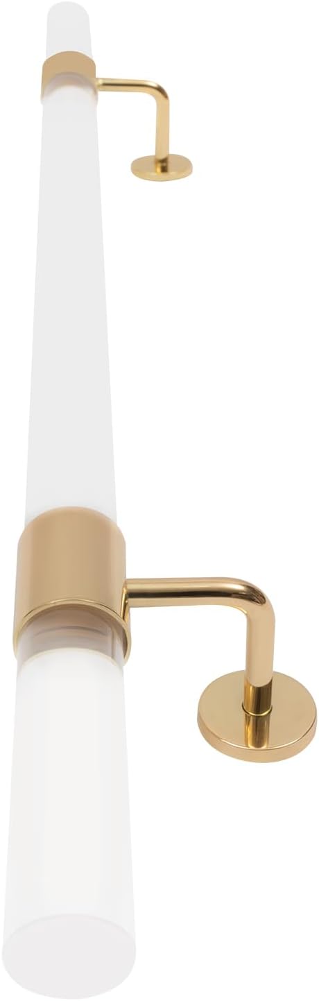 2 Pack Acrylic Handrail for Indoor Stairs, Lucite Transparent Staircase Handrail, Wall Mount Railing with Golden Brackets Brackets Kit Interior Staircase Steps (Single 3.3ft)