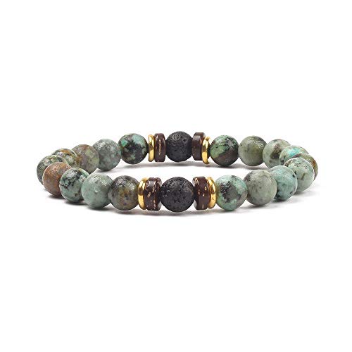 Bracelet en pierre haut de gamme 8mm aux finitions d'alliage rétro