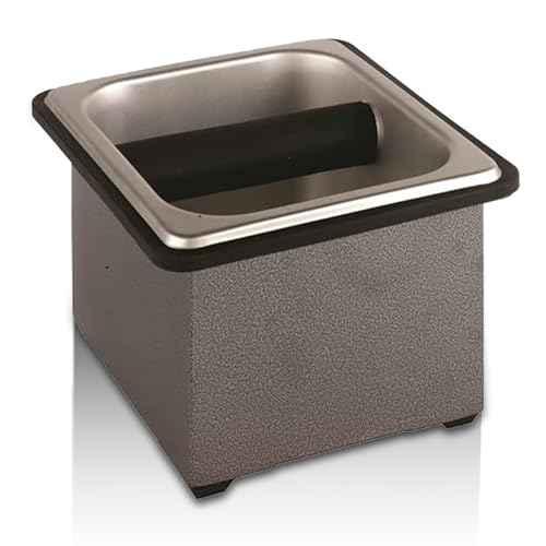 Rattleware Knock Box for Home, Cafe, Restaurant, Hotel, Office, or Commercial Establishment - Heavy Duty Knock Box Trusted by Baristas Worldwide - Stainless Steel 7.5" x 7" x 4"