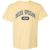 Delta Upsilon Comfort Colors Tshirt | DU Fraternal Arch Fraternity Comfort Colors Tee Banana
