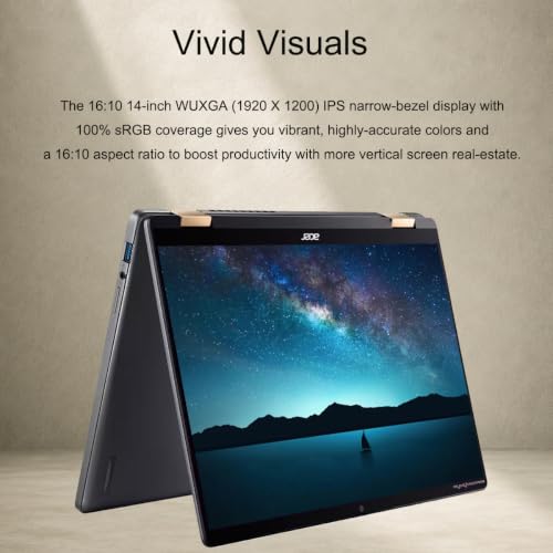 Image of Acer Chromebook Plus Spin 714 14 inch 2-in-1, Ultra 5 115U, 8GB DDR5, 512GB SSD | FHD+ Touchscreen Laptop, 2x Thunderbolt 4, Intel 8-Core, Convertible for Business, Students, Backlit, Gemini AI, Chrome OS