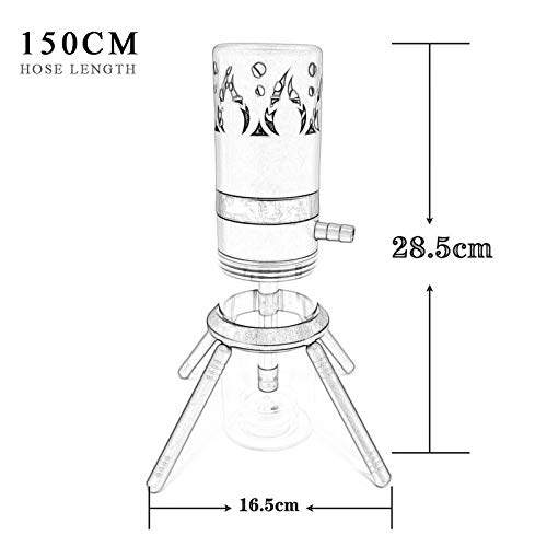 Modernes Mini-Shisha-Set mit Schlauch, Shisha-Schüssel, Legierung, Stützrahmen, Vase, magisches LED-Licht für bessere… – Bild 4