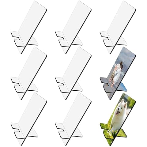 AiDiYGECO 9 Pack Sublimation Phone Holder Blanks Bulk MDF Double Side Sublimation Phone Holders Heat Transfer Sublimation Blank Products Ornaments for DIY Craft Sublimation Photo Picture Frame Blanks Cover