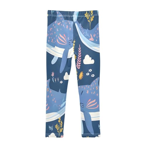 Bolaz Toddler Girls Leggings Printed Yoga Pants Leggings Whales Flowers and Plants for Kids2
