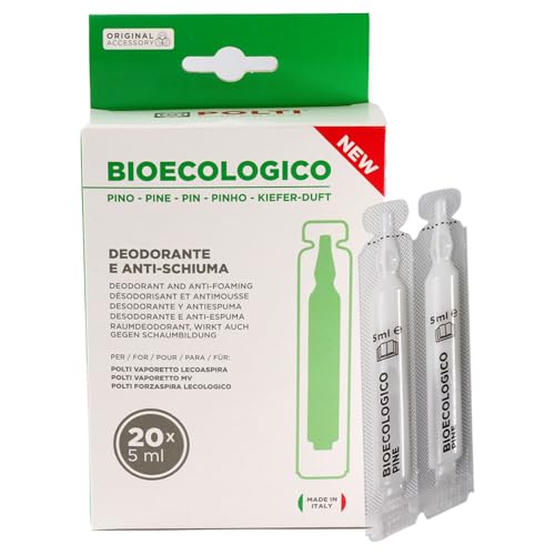 ANAKEL HOME Polti Bioecologico PAEU0088 Anti Espumante y Desodorante para Aspirador Vaporetto Polti Lecologico y Lecoaspira | 20 Monodosis, Fragancia Pino