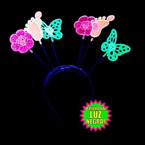 Tiara Divertida Glitter Neon - Kit 10 Unidades