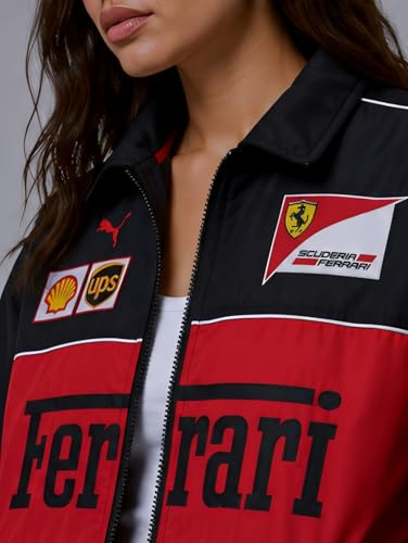 Image of Racing Bomber Jacket For Unisex | Premium Motorsport Winter Puffer Jacket for Men & Women | Streetwear Zip-Up Outerwear | Casual Biker Jacket with Graphic Print (IN, Alpha, M)
