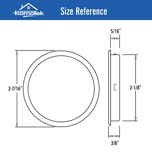 Homotek 4 Pack Closet Door Finger Pull 2-1/8”, Easy Snap In Installation, Satin Nickel Finish,Fits A 5/16”Depth X 2-1/8" Diameter Opening Hole #TOP2