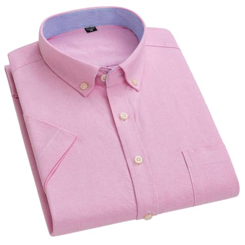Chemise boutonnee manches courtes coton Oxford premium coupe ajustee