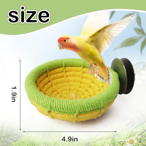 Image of Cotton Rope Bird Nest Handmade Bird Breeding Nest Parrot Hatching Nesting for Budgie Canary Parakeet Finch Cockatiel Lovebird and Other Small Birds
