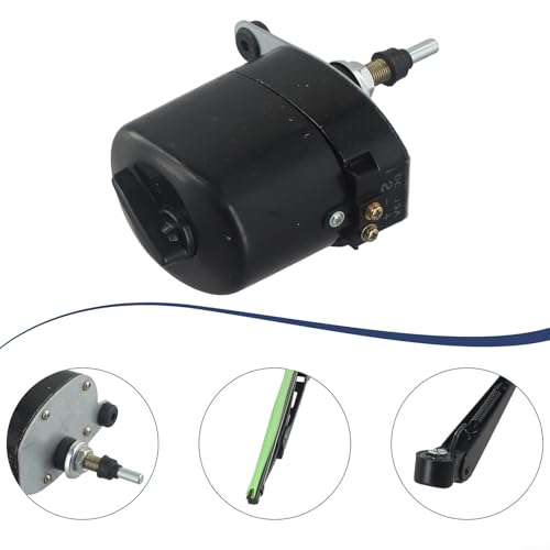 Image of 12V Windshield Wiper Motor Kit for Fishing Boats and Caravans, Wiper Blade and Wiper Motor Replacement for Fishing Boat, UTV(Motor + Wiper)