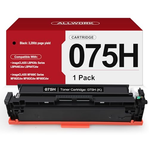 Image of 075H 075 High Capacity Toner Compatible Replacement for Canon 075H Toner Cartridge Set Works for Canon Color imageCLASS LBP646Cdw LBP647Cdw MF665Cdw MF663Cdw MF662Cdw LBP640 MF660 Printer Ink, 1 Black
