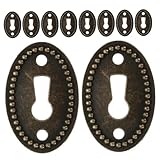 Cubiertas de cerradura para cajones de tocador antiguos: el diseño de placa de llave ovalada es versátil y se puede usar para una variedad de propósitos, como en cajones, gabinetes o incluso como un decorativo en paredes, de cerradura de gabinete