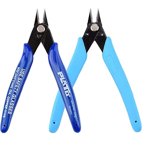 Wire Cutters, 2pcs Side Cutters Cable Cutters Precision Flush Cutters Wire Strippers Electrical Snips Electrical with Soft Grip for Jewelry Craft DIY Cover