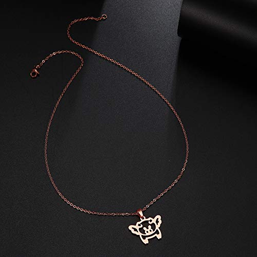 NOUMANDA Cute Flying Pig Necklace Fashion Animal Elements Stainless Pendant Jewelry3