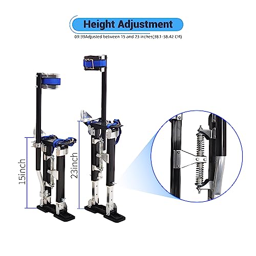 GESEXI 15”-23” Drywall Stilts Aluminum Tool Adjustable for Painters Walking Painting Taping, Black - Thumbnail 2