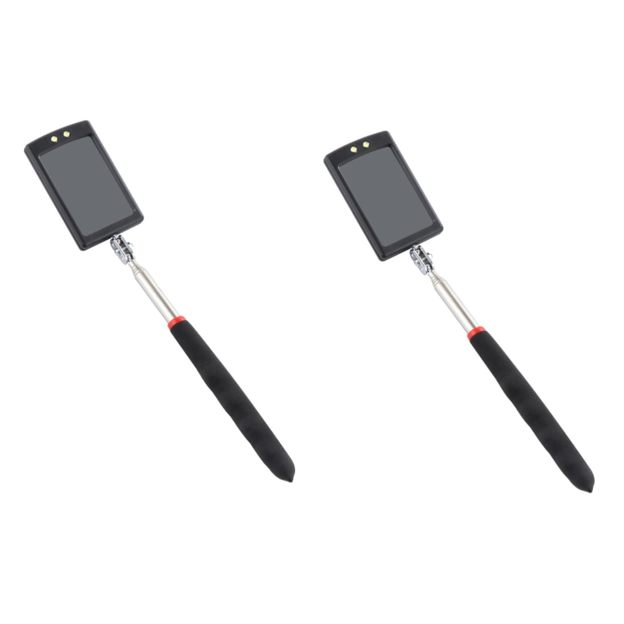 MUCKLILY 2pcs Flexible Rotating Telescoping Car Inspection Mirror Led Telescopic Lamp Easy Inspection for Under Vehicle for Mechanics