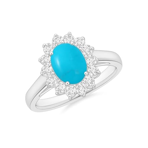 Bague turquoise d'Arizona ovale en argent 925 et oxydes prestigieux