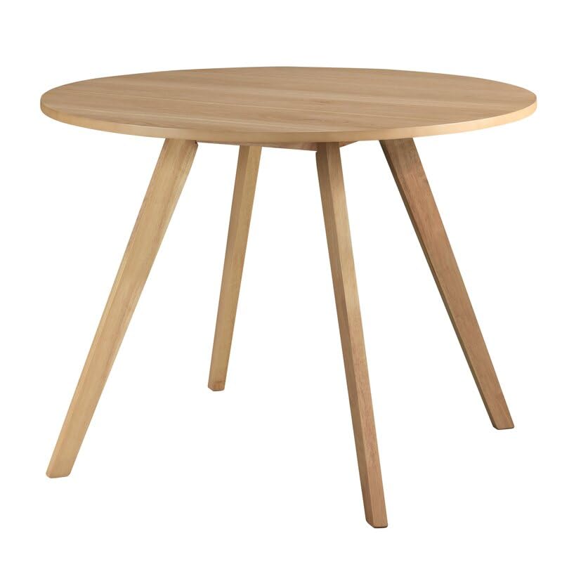 Throne Art and Craft Solid Mango Wooden 4 Seater Table Round Dining Table for Living Room, Dining Table, Hotel & Home, Natural Finish, (100 x 100 x 75 CM)